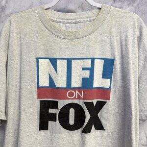 Vintage NFL on Fox T Shirt Mens XL Gray Short Sleeve
